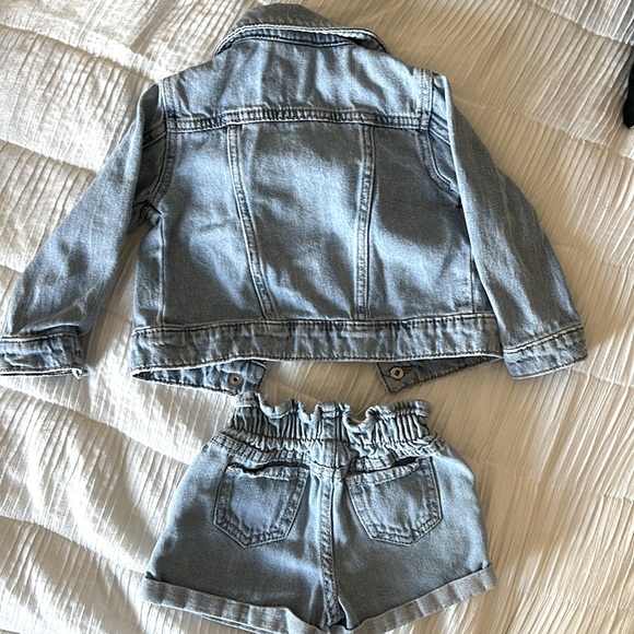 Baby girl denim jacket & short set | Wonder Nation | Size: 18 Months - Picture 2 of 2